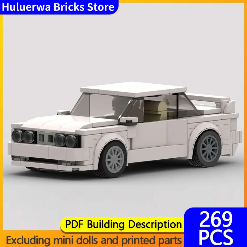 

Модель городской автомобиль MOC, строительные кирпичи, серия M3 E30, спортивный седан, модульная технология, детские праздничные подарки, сборка игрушек, костюм