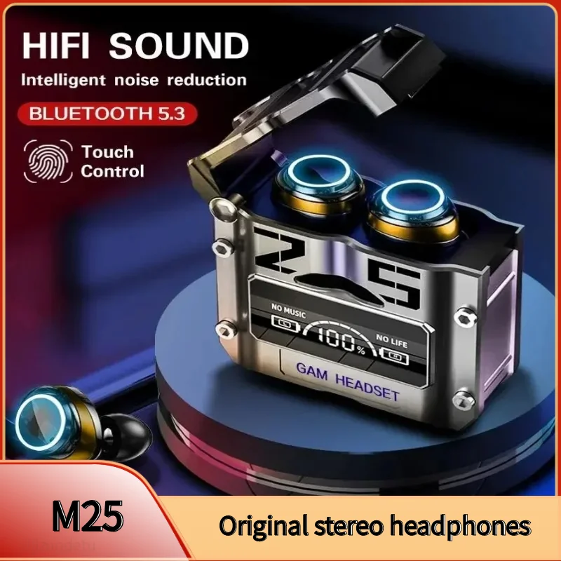 

New M25 Tws Wireless Headphones Earphones Control Noise Reduction Stereo Earbuds Headsets For