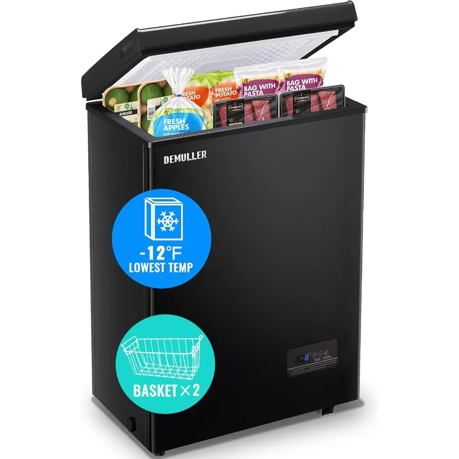 

Mini Chest Freezer Compact Deep Freezing Machine with Electronic Temperature Control Accurate to 1 Freestanding Small Freezer w