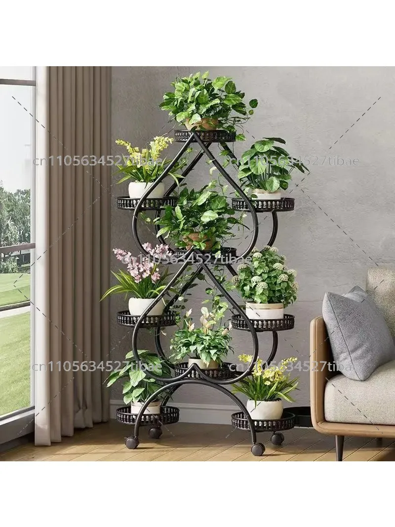 Multi Layer Metal Plant Stand Indoor Outdoor Removable Flower Pot Rack Garden Planter Holder Floor Display
