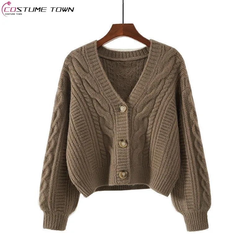 

Autumn and Winter Korean New Loose Fashion V-neck Knitted Sweater