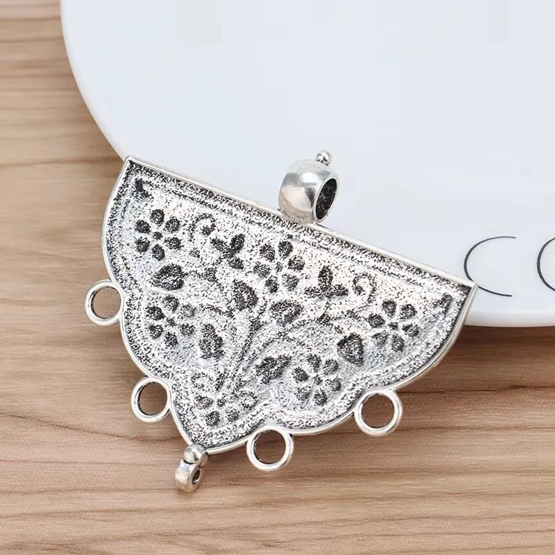 3 قطع العتيقة الذهب/الشظية اللون كبير القبلية متعددة حبلا زهرة موصل سحر المعلقات لصنع المجوهرات قلادة