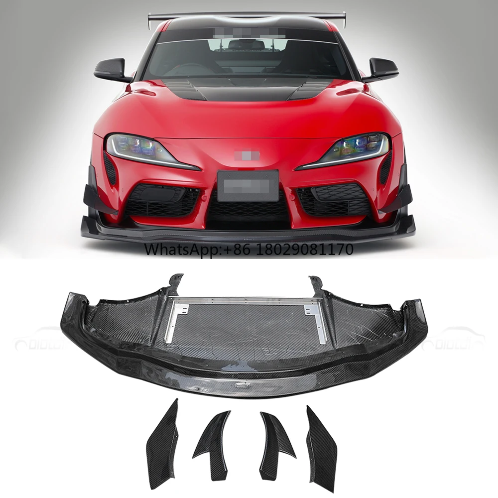 Carbon Fiber VRS 2TH  Front Bumper Chin Lip Spoiler  Side Splitters Canards Trims For Toyota Supra A90 A91 MK5 2019+ Auto Tuning