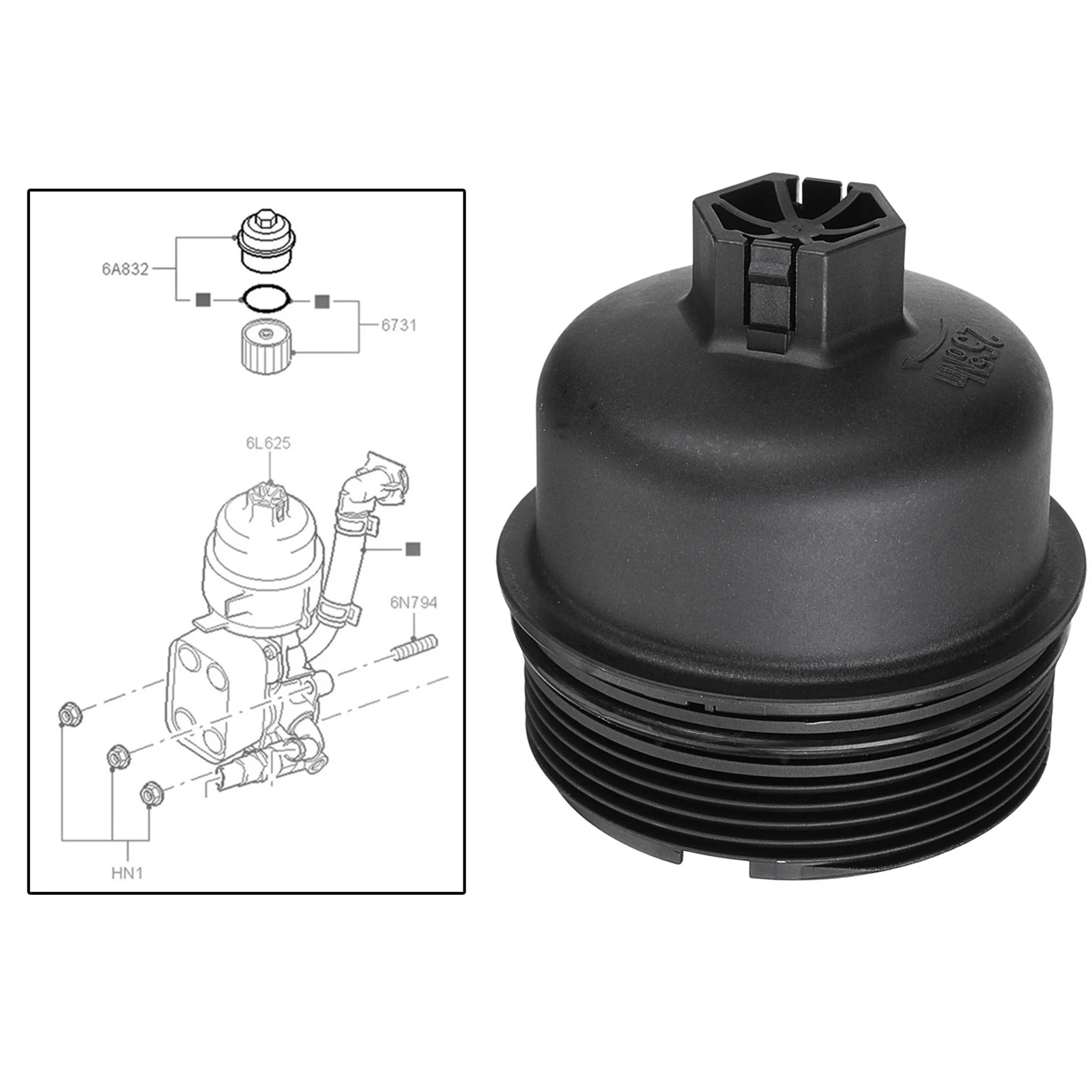 For Ford Mondeo MK4 Transit MK7 2006 2007 2008 2009 2010-2016 Citroën Berlingo C2 C3 C4 C5 C8 Oil Filter Housing Cap 3M5Q6737AA