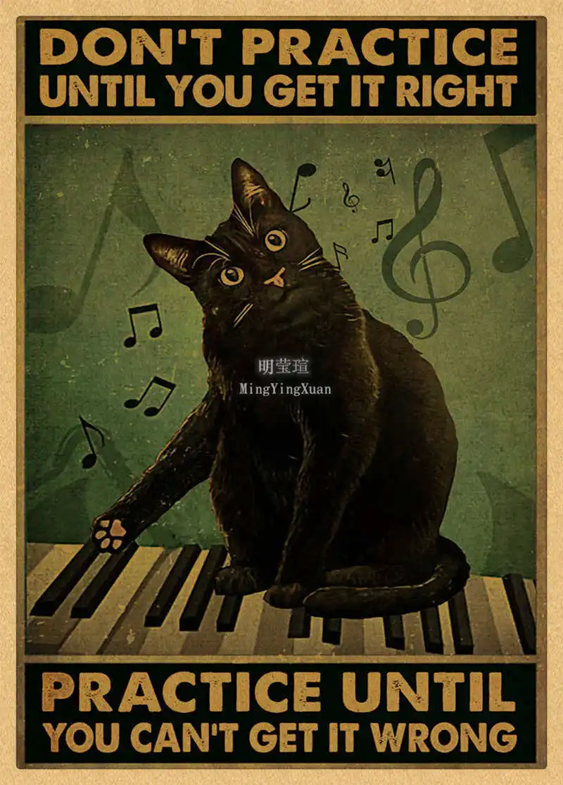 Black Cat Kraft Paper Poster Posters Wall Art Painting Home Decoration Pictures Vintage Funny Pets