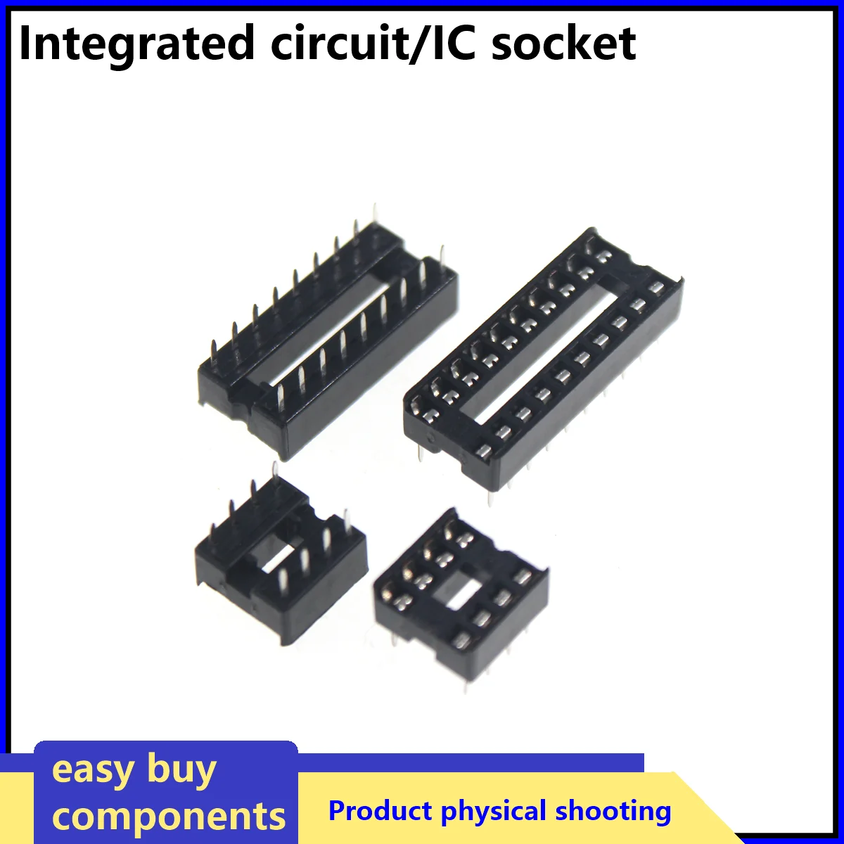 50/20pcs IC seat 6P/8P/14P/16P/18P/20P/24P/28P DIP IC Sockets Adaptor Solder Integrated Circuits Sockets Electronic Component