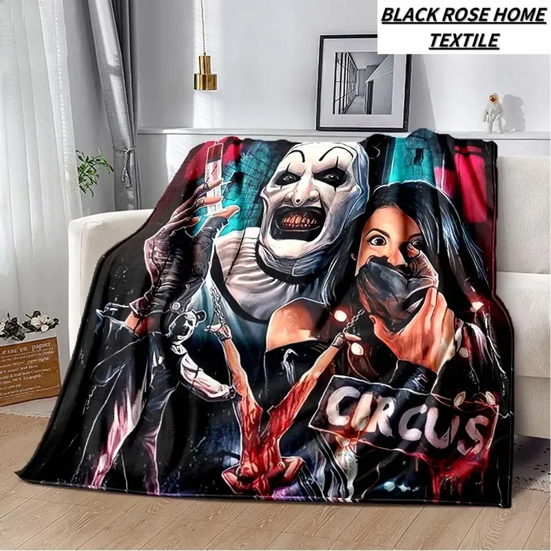 Fashion Art 3D Print Horror Movie Terrifier Blanket Family Living Room Sofa Sleeping Blanket Bedroom Children\'s Warm Bed Sheet