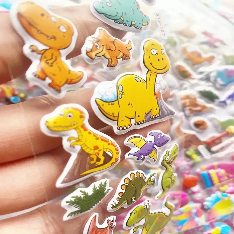 40 Sheets Random Pattern Hydraulic 3D Stickers Cute Cartoon Boys and Girls Reward Stickers Gift Bubble Stickers