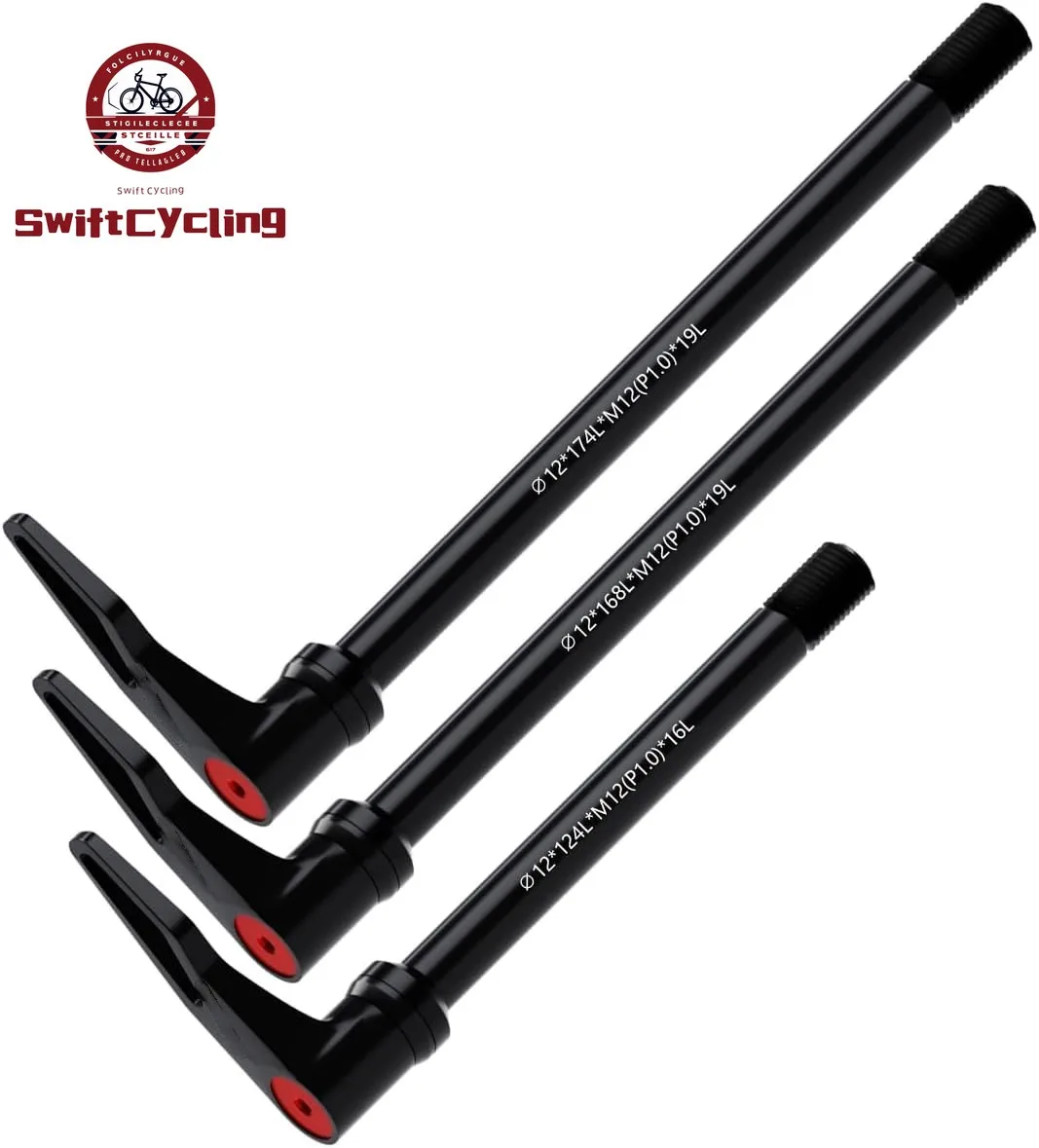 Swift MTB Road Bike Thru Axle Front Fork Shaft Skewers With handle M12xP1.0/1.5/1.75 Bicycle Quick Release Skewer Accessories