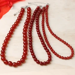 Yumfeel Carnelian Necklace Natural Stone Beaded Handmade Red Jewelry Gift for Christmas New Year