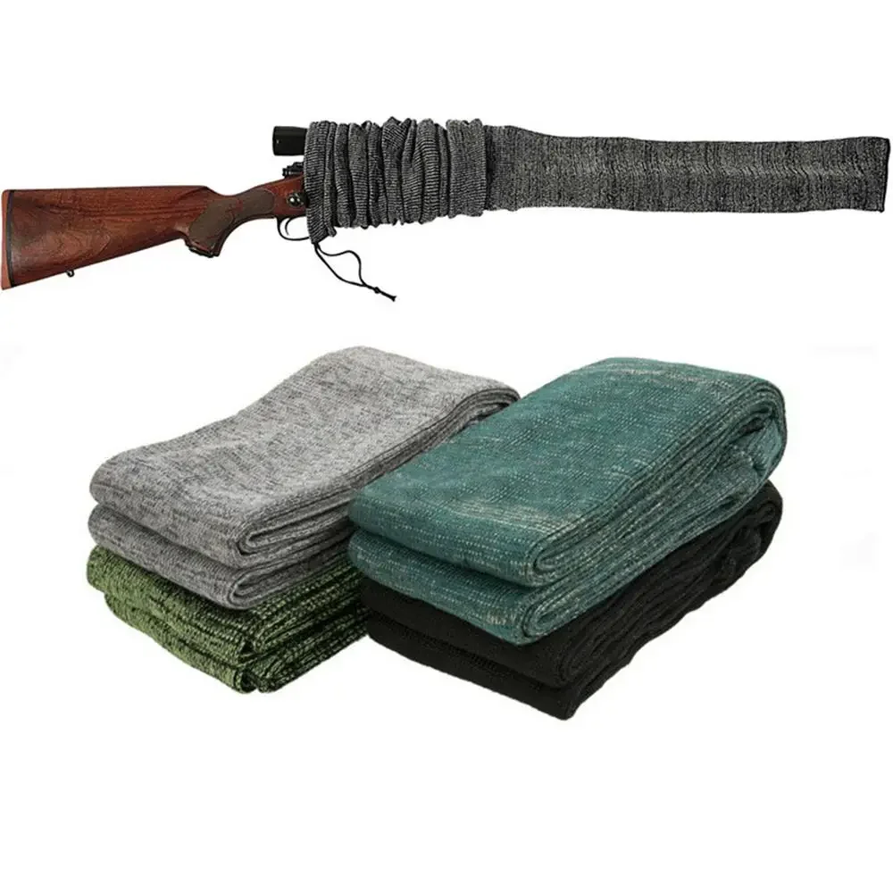 Linkboy Knit Gun Sock for Rifle/Shotguns or without Scope Storage, Anti-Rust, Silicone Treated Drawstring Closure 54/47 Inches