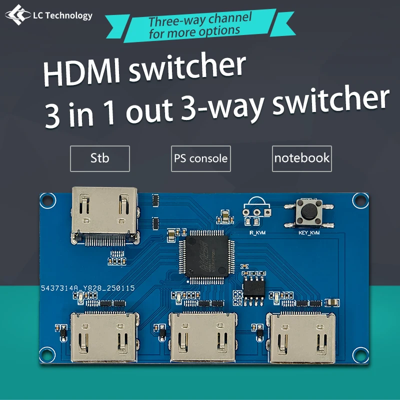 

MS9601A HDMI-переключатель Модуль дисплея с 3 входами и 1 выходом