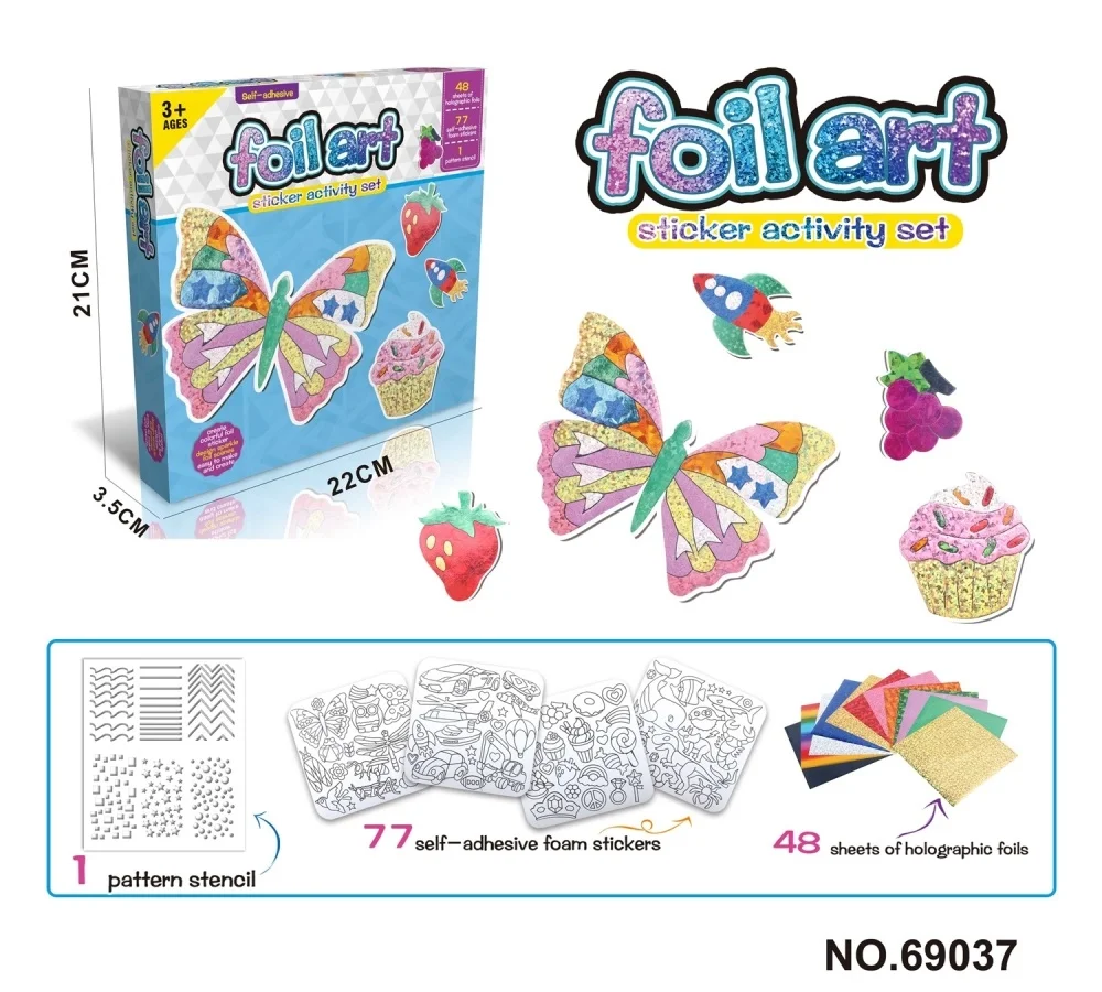 Foil Art Kit for Kids-Foil Fun Craft Kits & Supplies No Mess Art for Kids DIY Creative Activity Travel Toys for Girls Boys