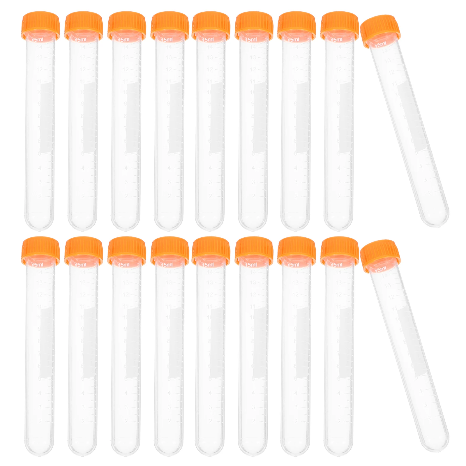 

20pcs Sealed Bottle Plastic Test Tubes with Lids Leak Proof Small Vials Compact Clear Storage Containers for Lab Home Use Mini