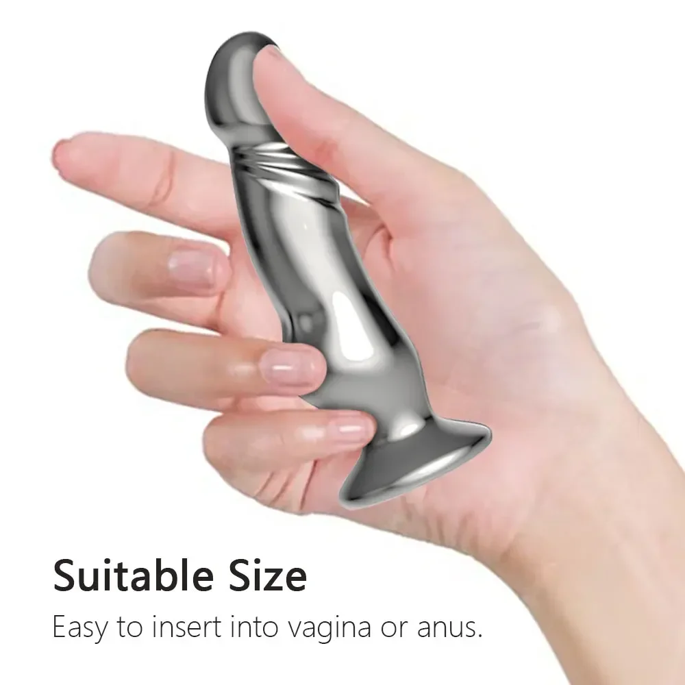 Metal Vibrator Butt Plug for Woman Stainless Steel Dildo Vibrator for Women Remote Control Erotic Massager Female Anal Sex Toys