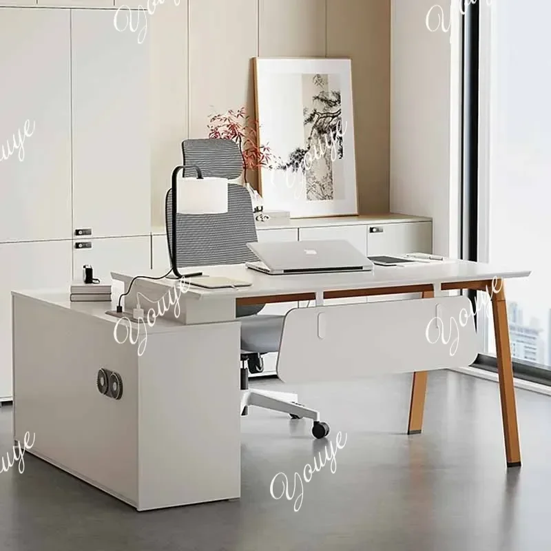 A63 Luxury White Office Desk Storage Bedroom Corner Home Computer Office Desk Study Coffee Drawers Mesa Ordenador Modern Furnitu