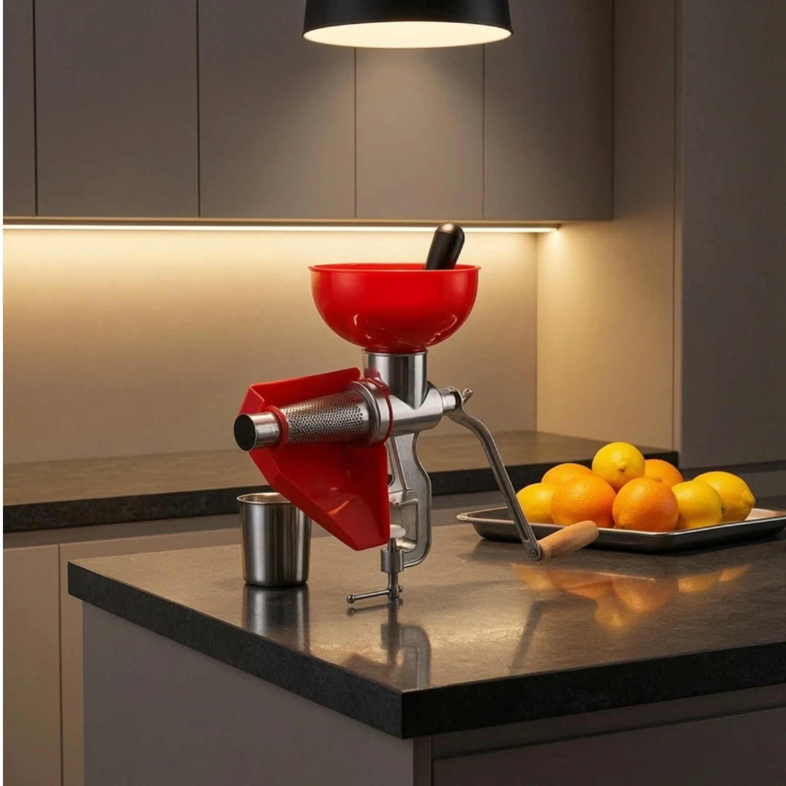 Hand-Crank Tomato Juicer Electricitywithout Electric Power Tomato Sauce Maker with Strainer Manual Citrus Press with Clamp High