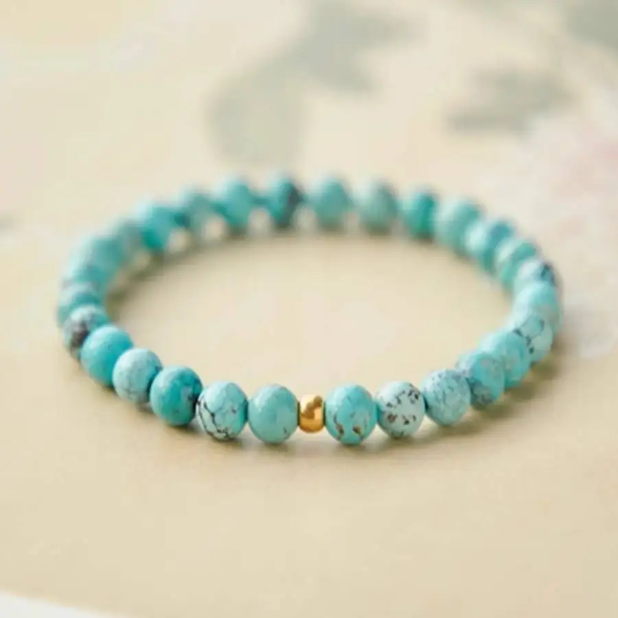 

Handmade natural turquoise bead bracelet, men's cuff button bracelet, Ramadan prayer bead bracelet, women's meditation bracelet