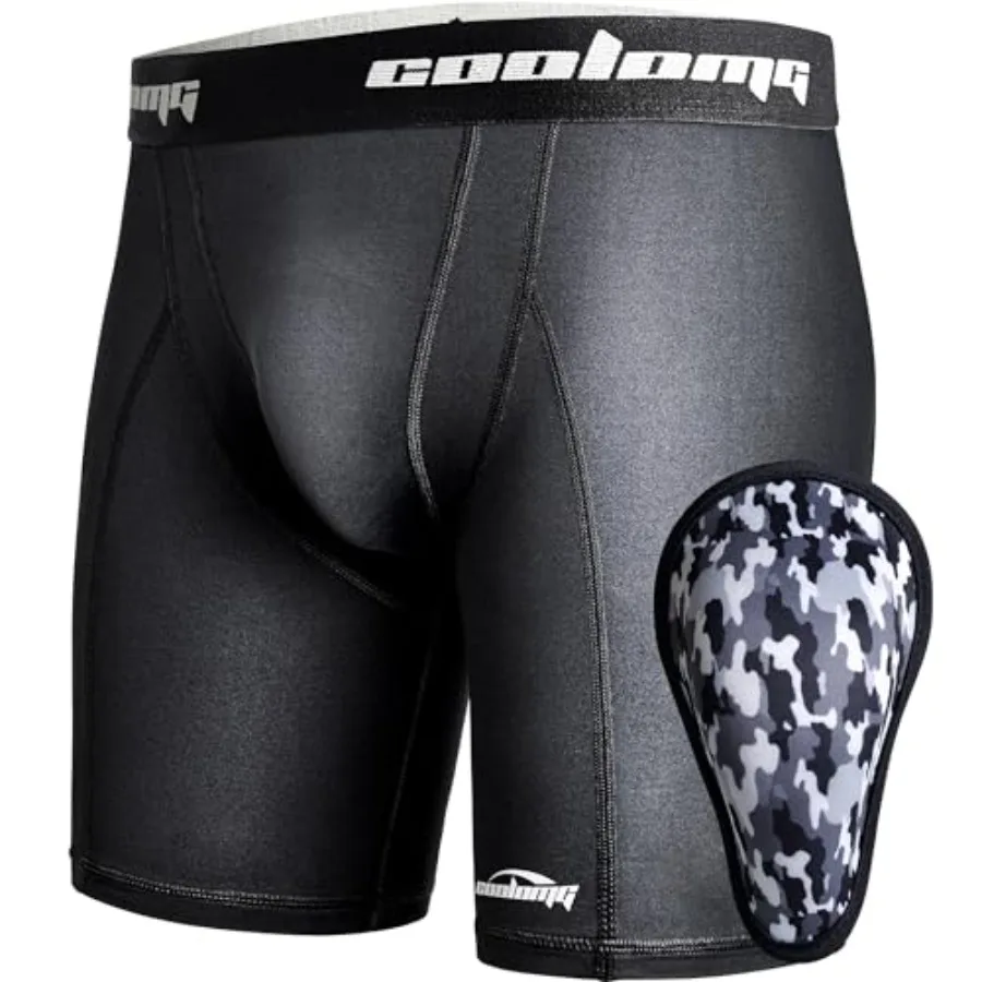 

Компрессионные шорты для мальчиков с защитными вставками для бейсбола, футбола, лакросса, хоккея