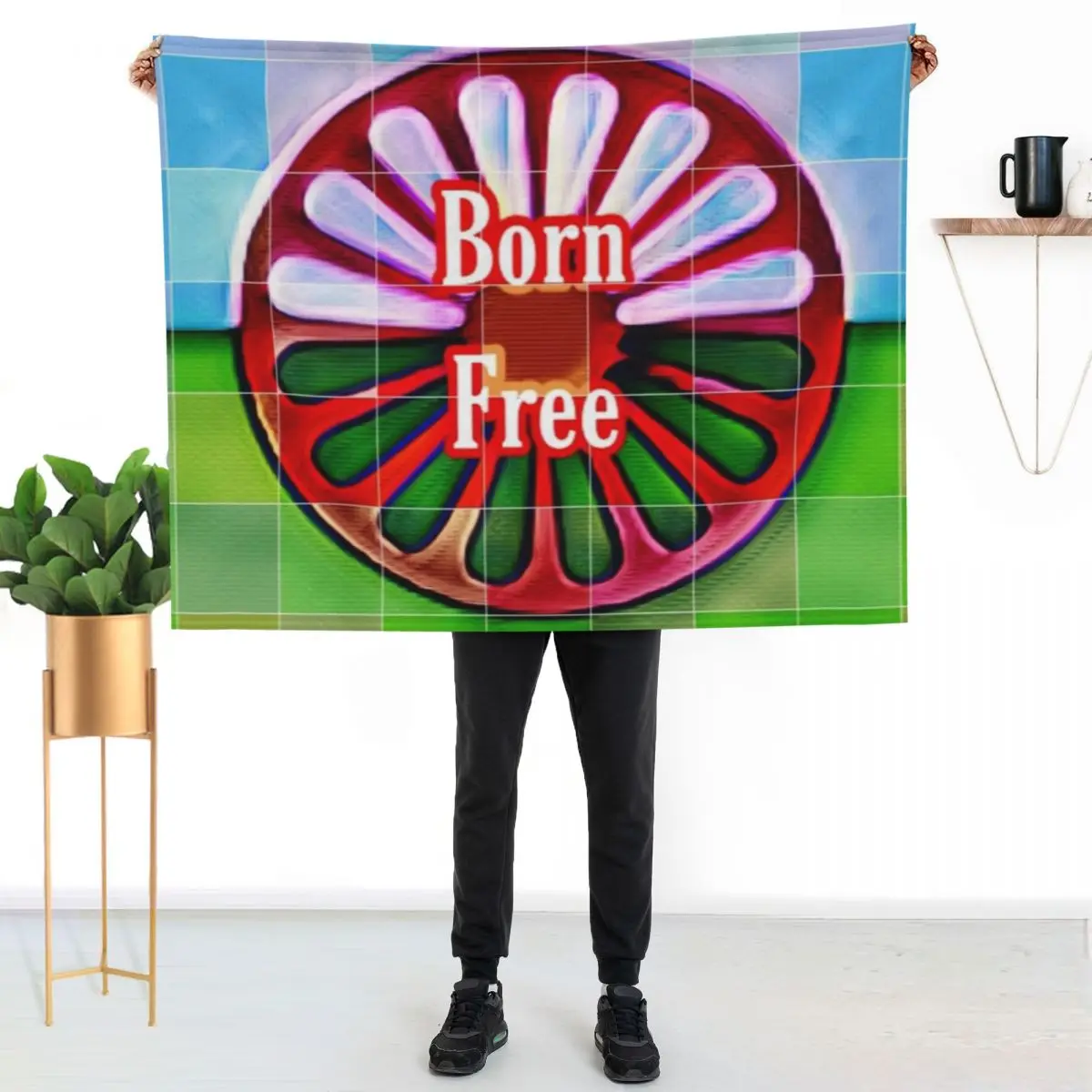 

Born free Throw Blanket Wrinkle Resistant Lightweight Blanket