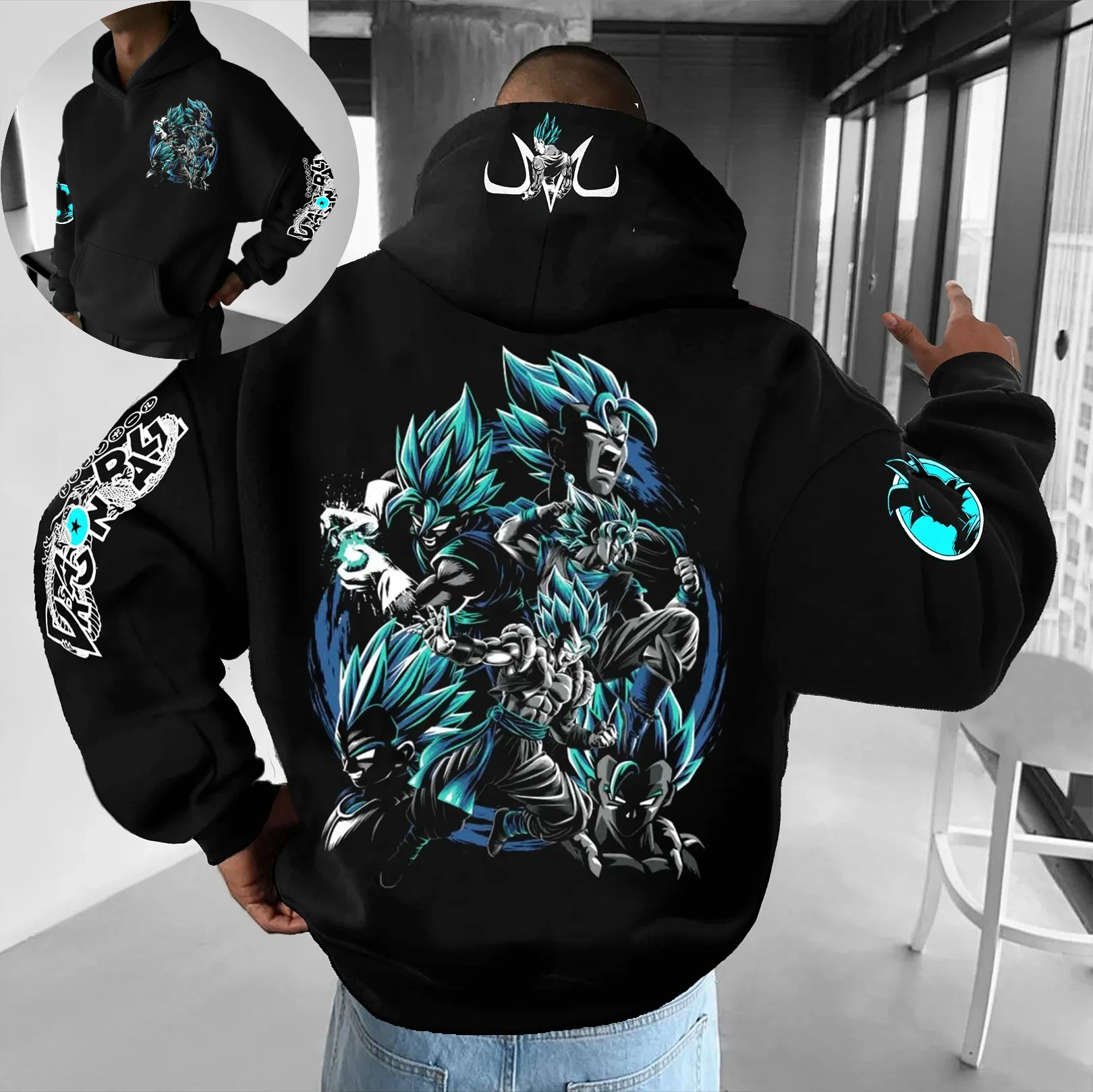 

Dragon Ball Men's Hoodie Vegeta Japanese Anime Summer Boys Children's Sweater Y2k Harajuku Casual Long Sleeve Parent-Child Wear