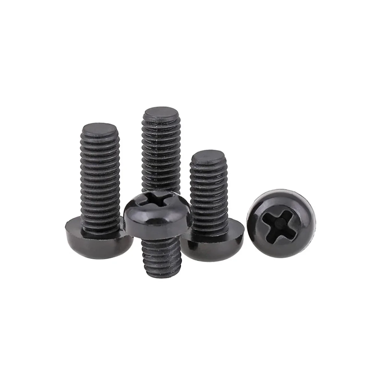 M2M2.5M3M4M5M6M8 Black Nylon Cross Groove Round Head Screw Plastic Pan Head Extended Insulated Small Bolt