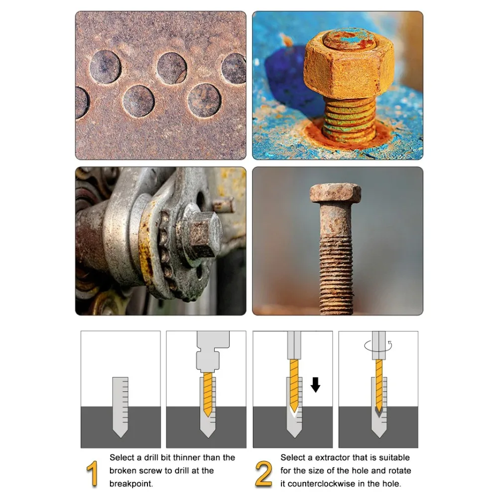 6/10Pcs Hexagonal Shank Broken Head Screw Extractor Screw Broken Head Screwdriver for Taking Out Electric Drill Tool Set - view 5
