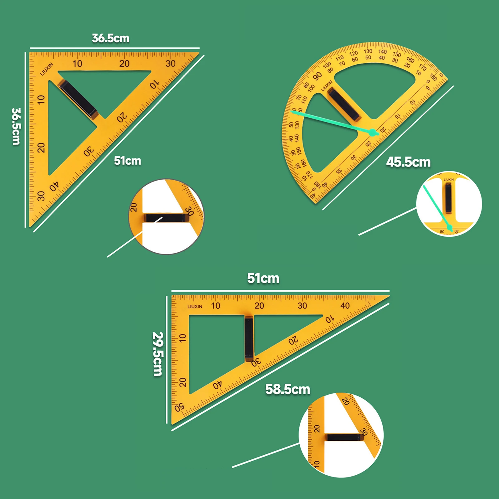 matematica geometria regua kits tamanho grande professor aids desenho ferramenta multifuncional sala de aula equipamentos material de escritorio 35 pcs 01