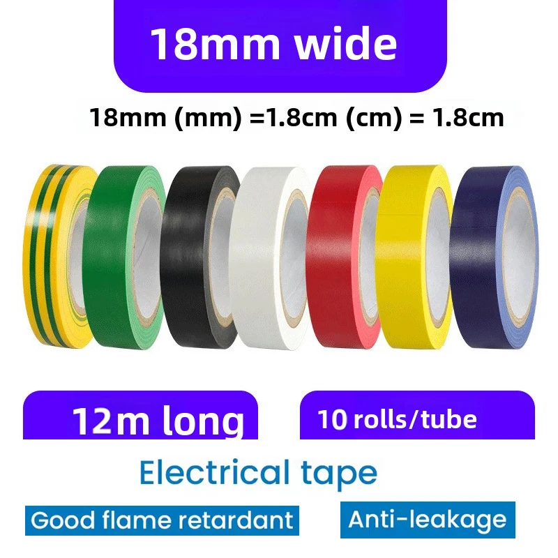 PVC-farbiges Isolierband ist wasserdicht, flammhemmend, isoliert und umweltfreundlich.