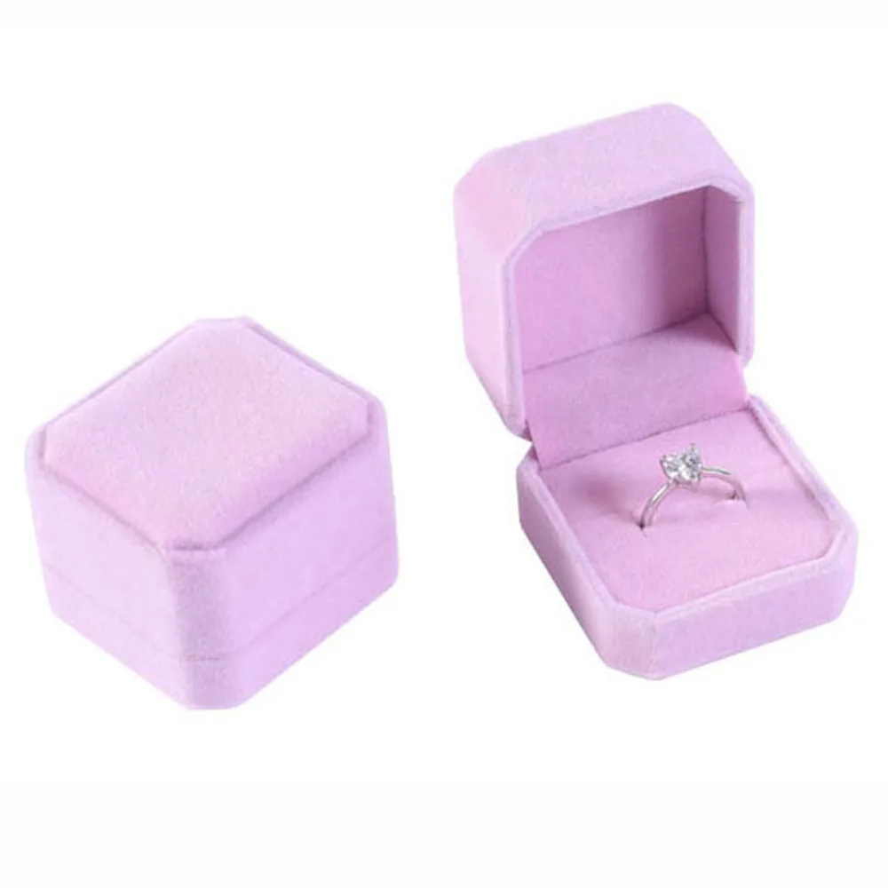 Luxury Portable Square Ring Holder Velvet Earring Storage Jewelry Box Earring Display Case Ring Box Box Storage Organizer