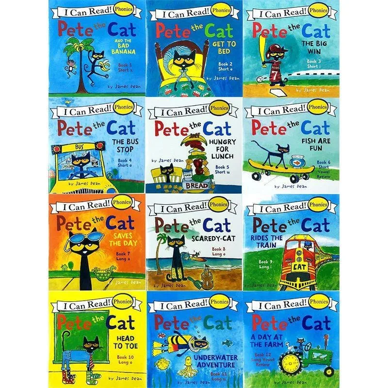 

《Natural Phonics Pete the Cat Booklet》Pete the Cat Natural Phonics Early Reader Booklet Set for English Learning and Reading