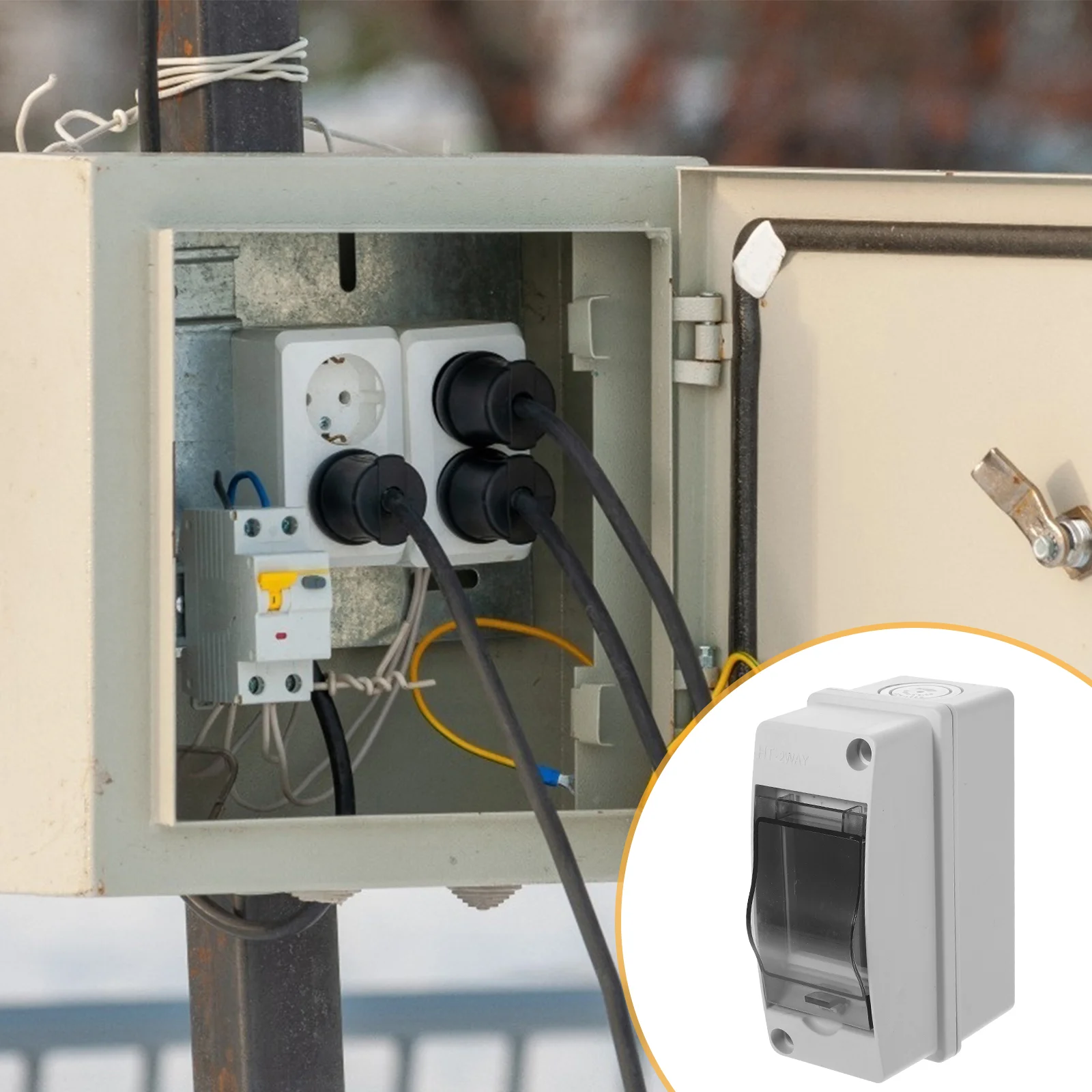 Distribution Protection Box Electrical Enclosure Unit Weatherproof Boxes 2 Way Consumer Plastic