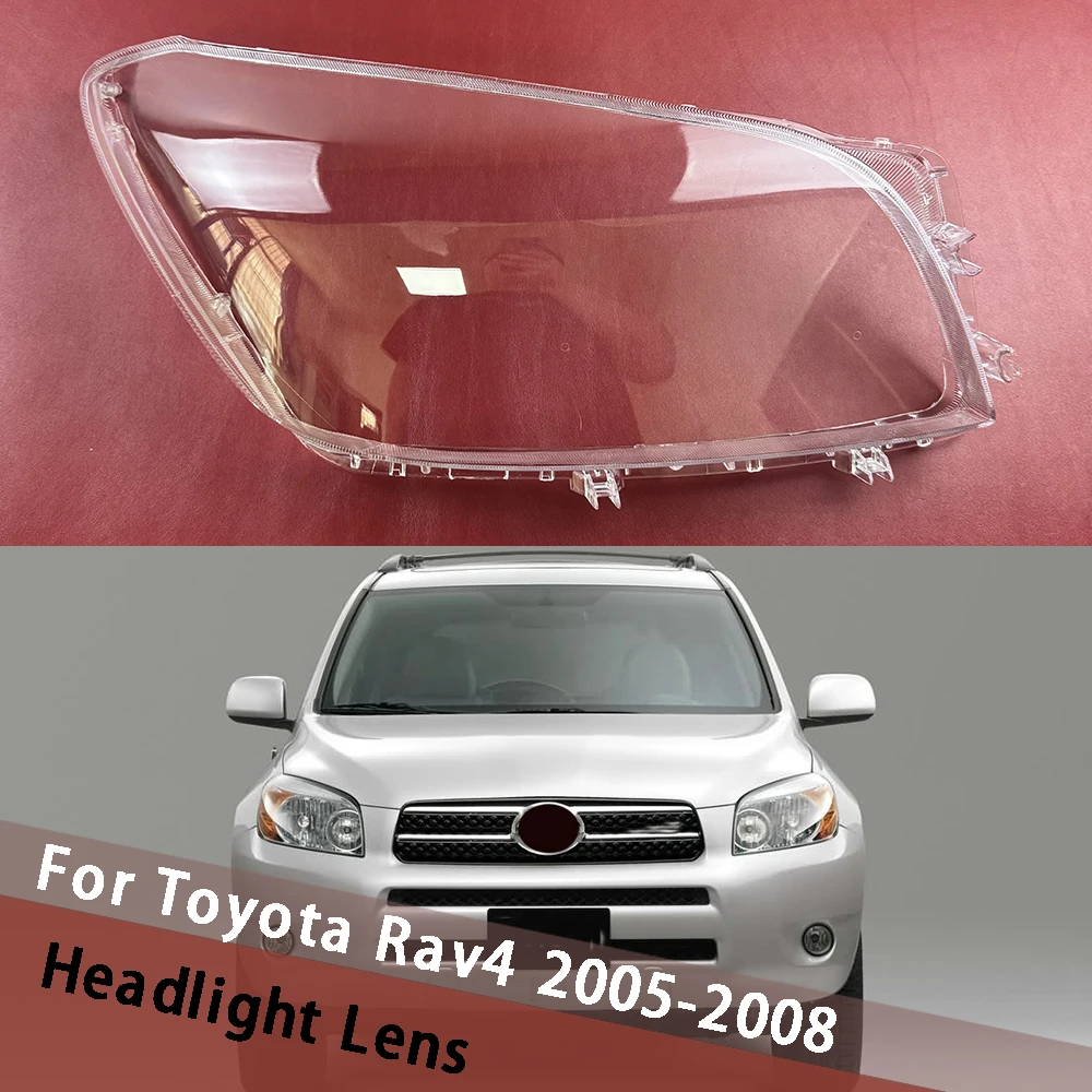 

For Toyota Rav4 2005-2008 (No Stripe) Headlight Cover Headlamp Shell Lamp Shade Lens Replace Original Lampshade Plexiglass