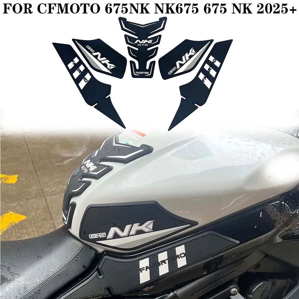 

New Motorcycle Tank Pad Side Grips Gas Fuel Oil Knee Protector Stickers Decals For CFMOTO 675NK 675 NK 2024 2025