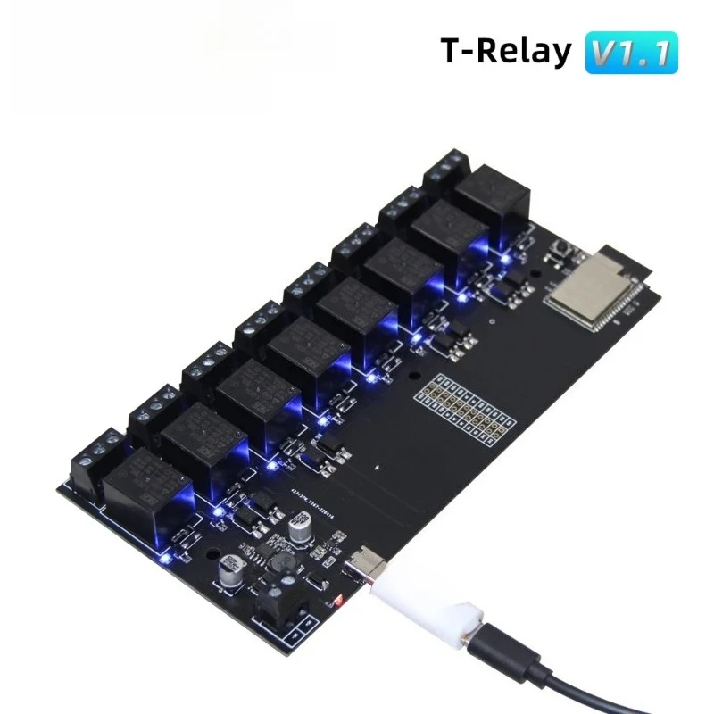 1Pcs  T-Relay 5V 8 Channel Relay Module ESP32 Wireless Development Board WIFI Bluetooth With Optocoupler Isolation For Arduino