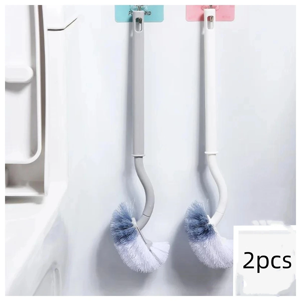 

Wall-mounted S-type Toilet Curve Brush, Bent Head, Corner Gap Brush, Soft Hair, Household Items Cleaning Tools Bathroom Accessor