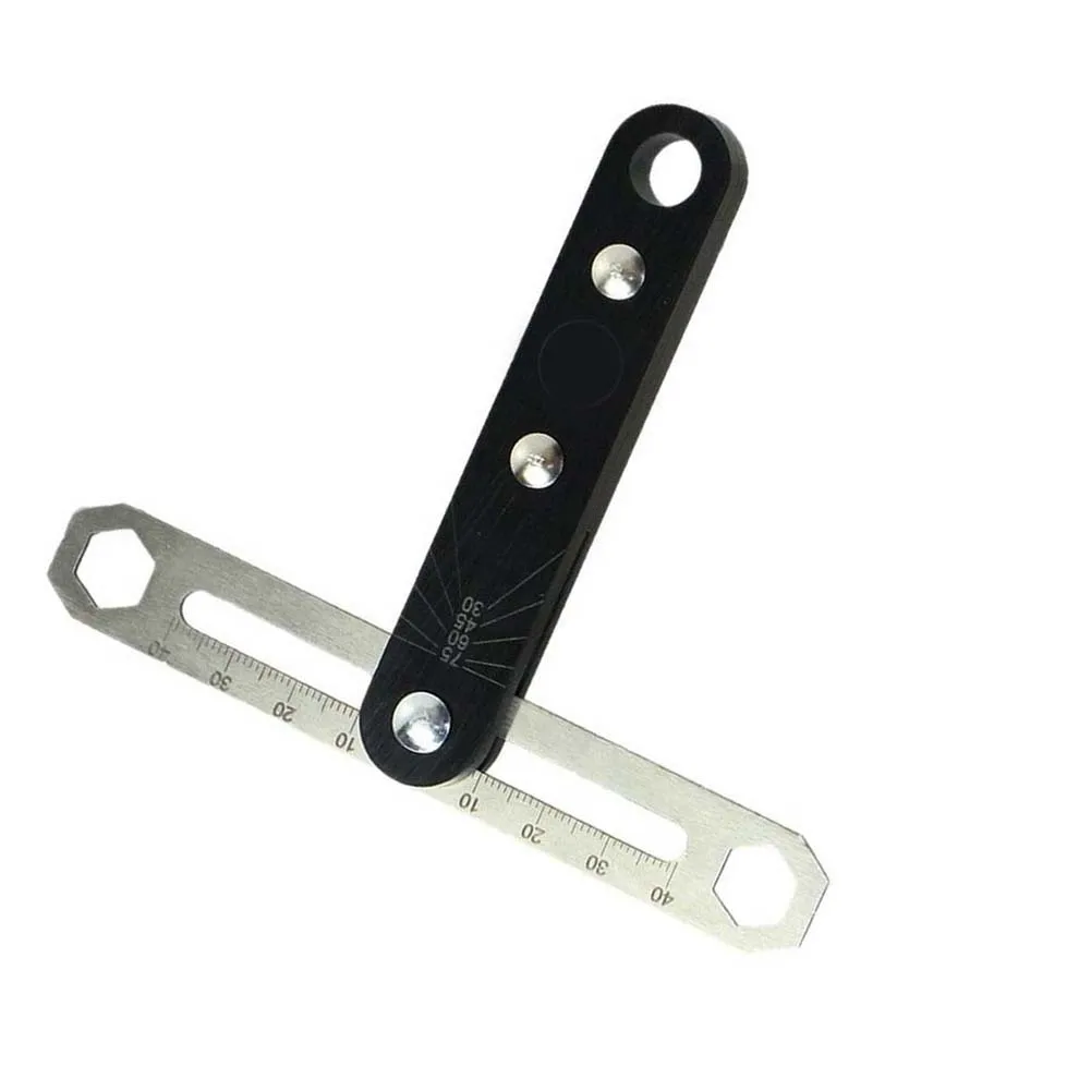 Carpentry Layout Tool T Shape Angle Ruler For Detailed Carving Black Angle Ruler For Woodworking High Accuracy Measurement