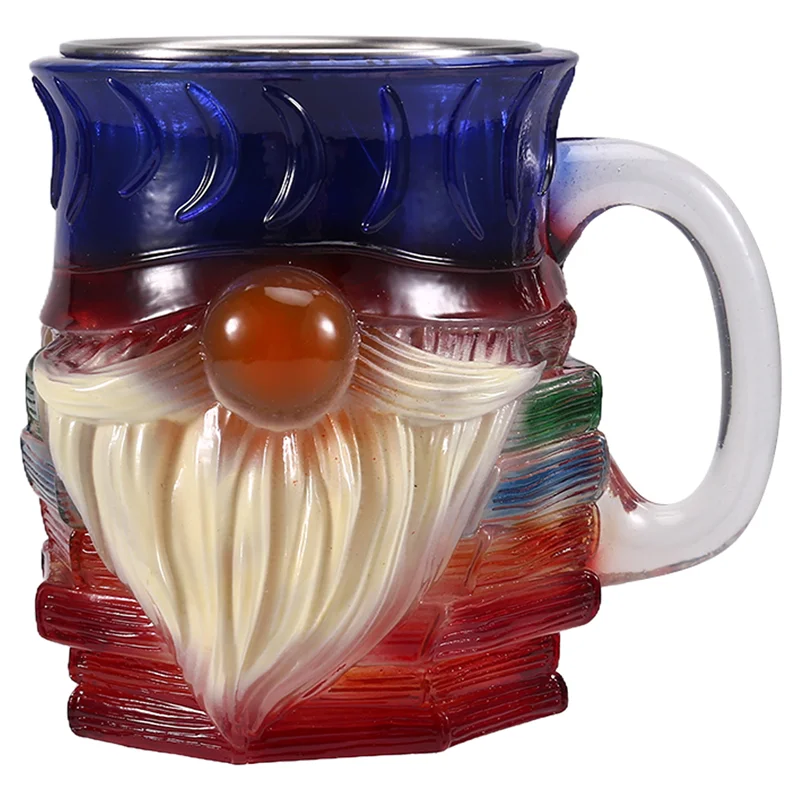 

AT19-Unique Gifts For Book Lovers, For Books Stack Coffee Cup, Painted Gnome For Book Mug, Novelty 3D Painted For Bo