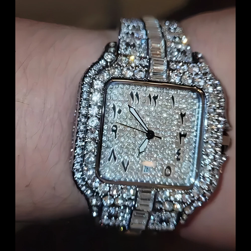 2023 nuovo orologio Hip Hop moda uomo data automatica orologi al quarzo impermeabili orologi da polso con diamanti ghiacciati di lusso Reloj Hombre