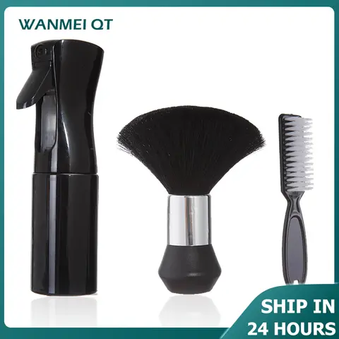 3pcs 전문 이발 세트 이발소 도구 스프레이 병 빗 헤어 청소 브러시 살롱 이발소 스타일링 용품