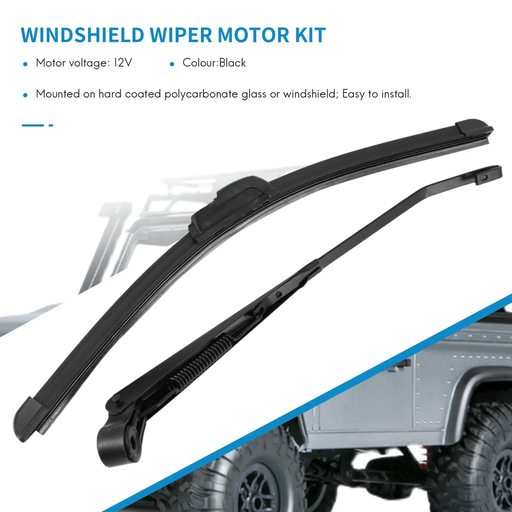 Universal UTV 12V Electric Windshield Wiper Kit for Polaris Ranger RZR Can