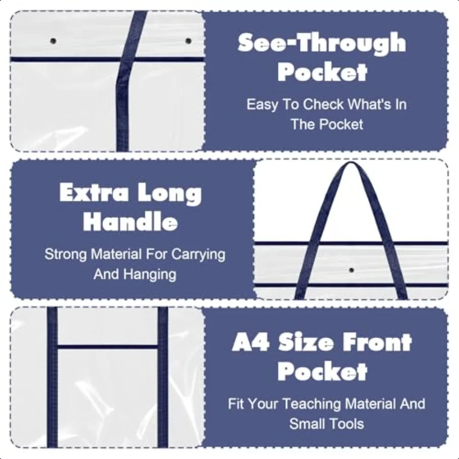 3 Pack Large Poster Storage Bag 25.5 x 31.5 Bulletin Board Holder Art Portfolio Case PVC Art Portfolio Container Bulletin Board