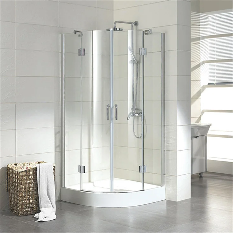 Durable High-Performance Frameless Square Shower Panel with Rectangle Tray Shower Curtain Set for Hotel Bathroom
