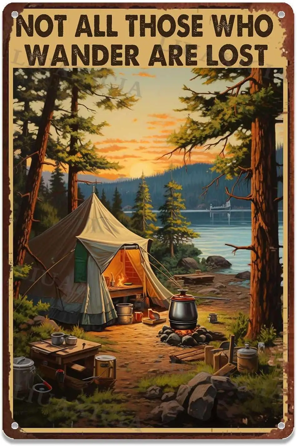 Vintage Metal Tin Signs Not All Those Who Wander Are Lost For Home Cave Garage Bar Wall Decoration 8.00