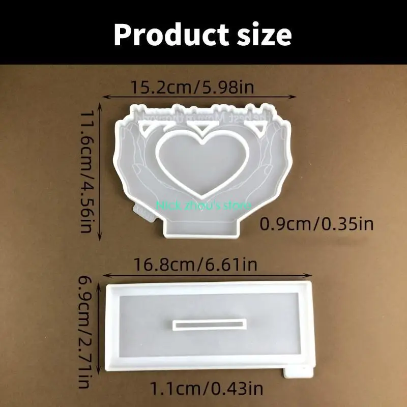E15E Convenient DIY Heart Resin Frame Mold Perfect For Home Decors And Gift Making