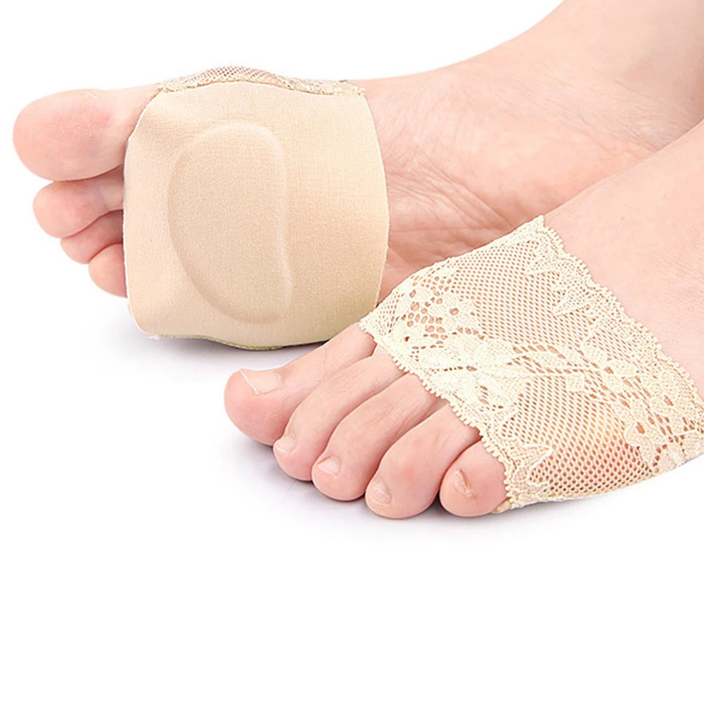 

2pcs 2 Pairs Toe Fish Mouth Socks Big Protectors Seamless Anti Slip Toeless Grip Socks Women Hidden Lace Cushion Sandal Support