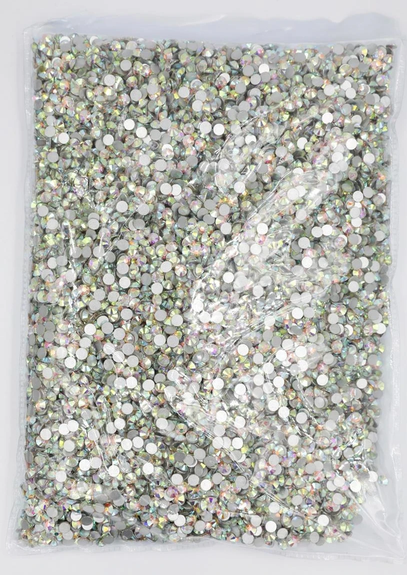 14400pcs Bulk Package Flatback Crystals AB Rhinestones for Nails 3D Nail Art Decorations SS4-SS20 DIY Glass Gems Garment Stones