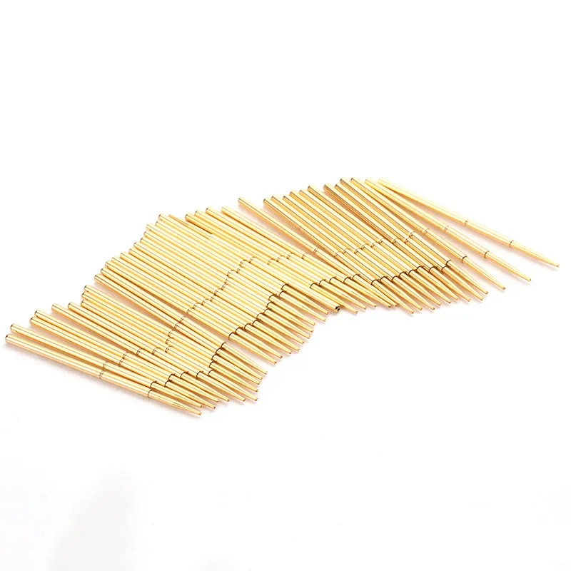 100PCS Gold-plated Spring Test Pin PA100-F Pointed Four Claw Outer Diameter 1.36mm Needle Length 33.35mm for Testing