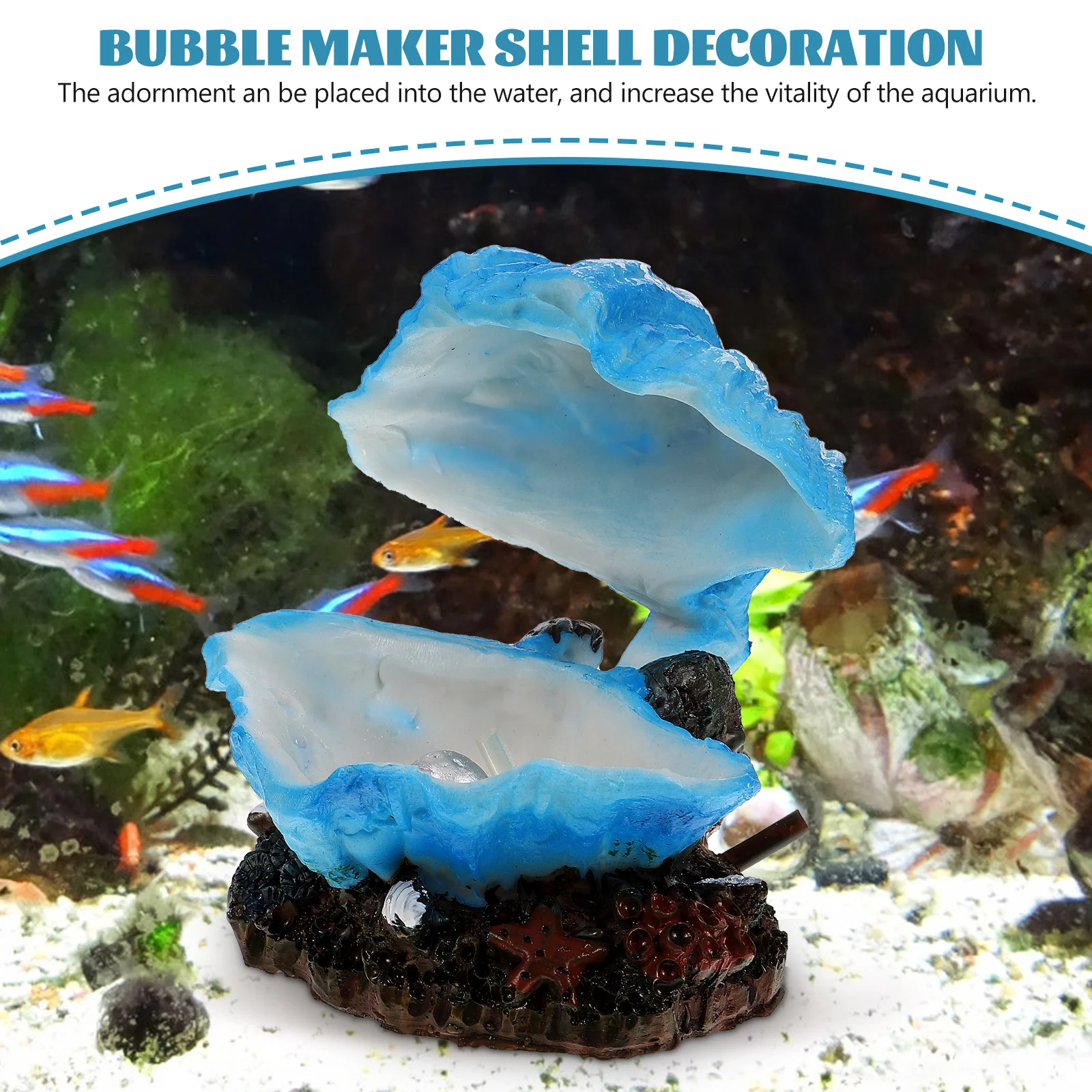 

Bubble Blowing Resin Decor Colorful Aquarium Decoration Stable Base Small Sea Shells Ocean Diorama Supplies Fish Tank