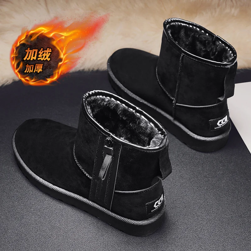 Vintage Thermal Lined Work Ankle Boots For Men Slip Resistant Outsole Wind Blocking Inner Warm Casual Daily Ankle Boots